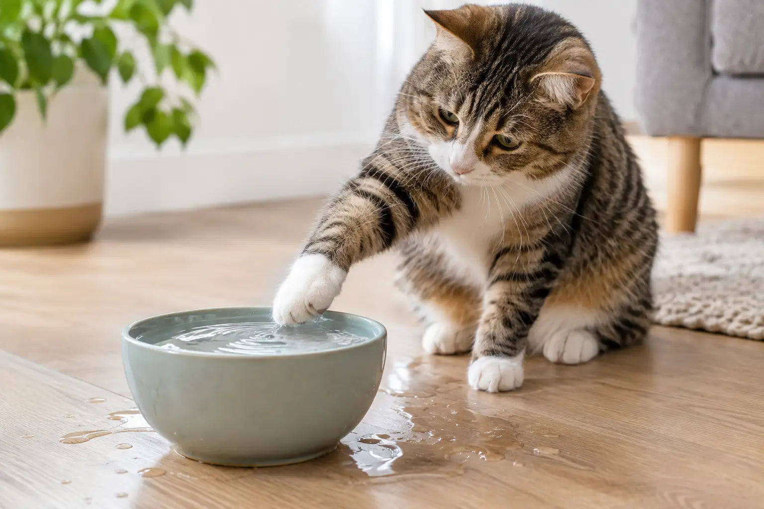Why Cats Knock Water Bowls and What Helps