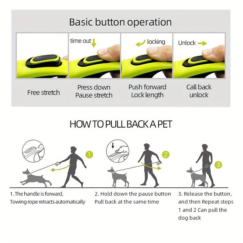 Heavy-Duty Retractable Dog Leash for Large Dogs - Pet Mode 
