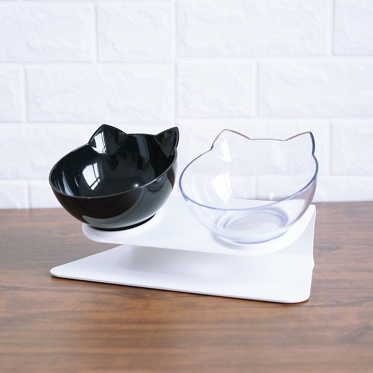 Non Slip Double Cat Bowl With Raised Stand - Pet Mode 