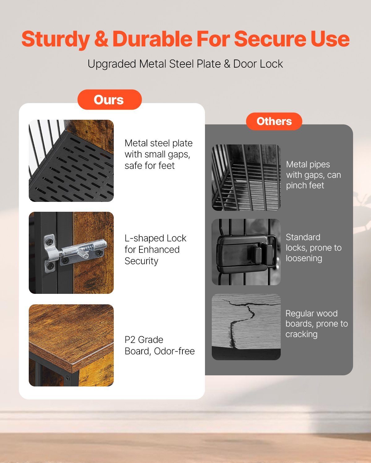 75" Double Dog Crate Furniture - Pet Mode 