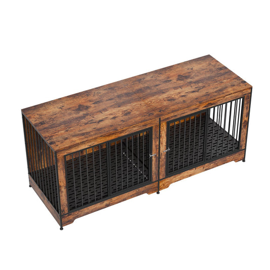 75" Double Dog Crate Furniture - Pet Mode 