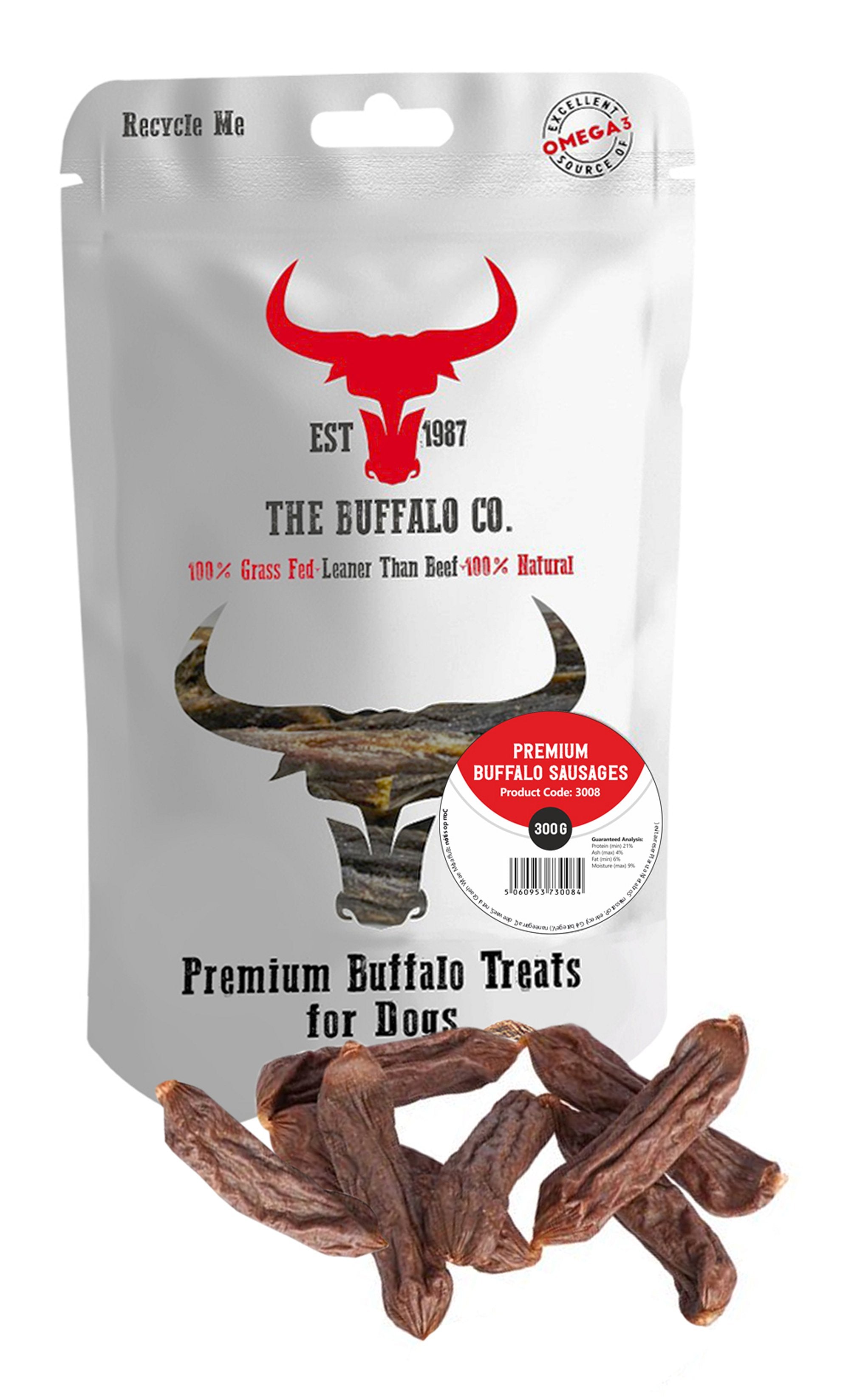 Premium Buffalo Sausage-Dog Treats 300g - Pet Mode 