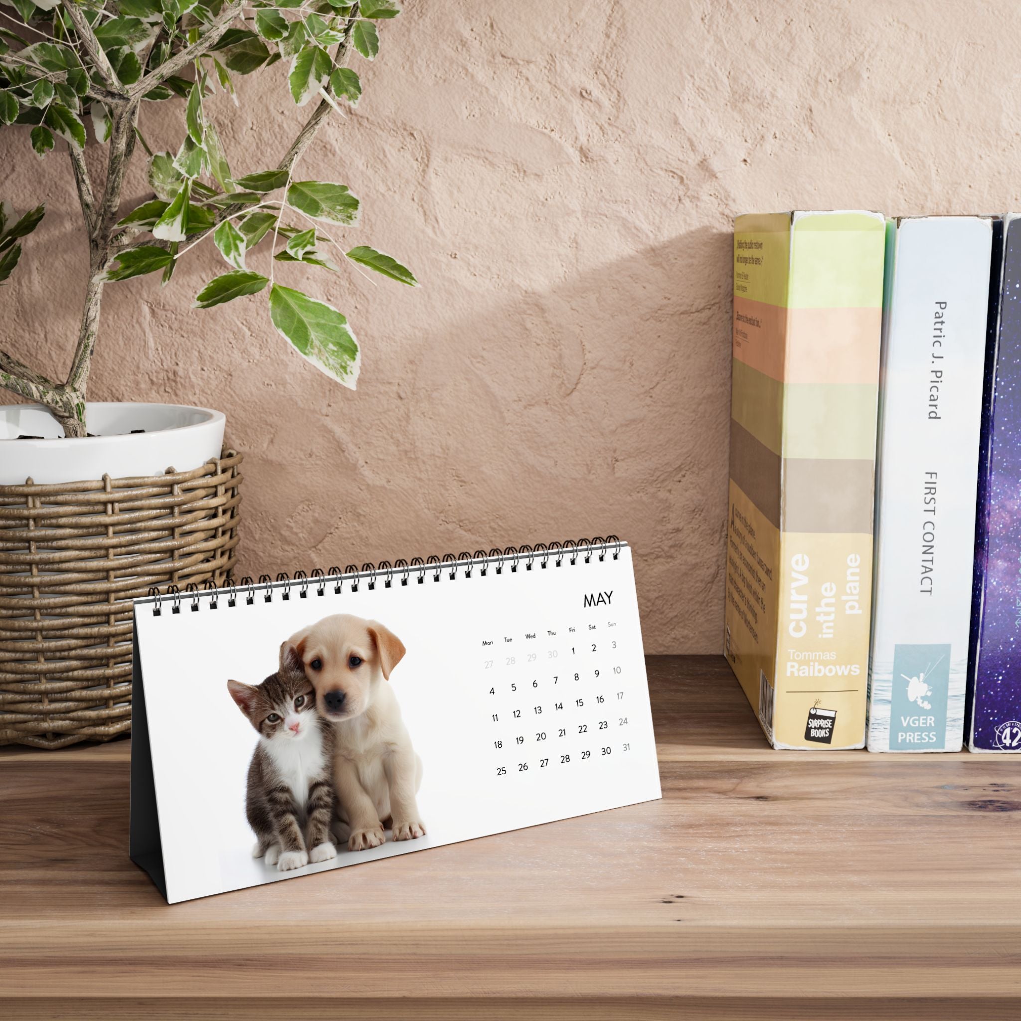 2026 Simplex Desk Calendar – Horizontal Photo Grid Planner