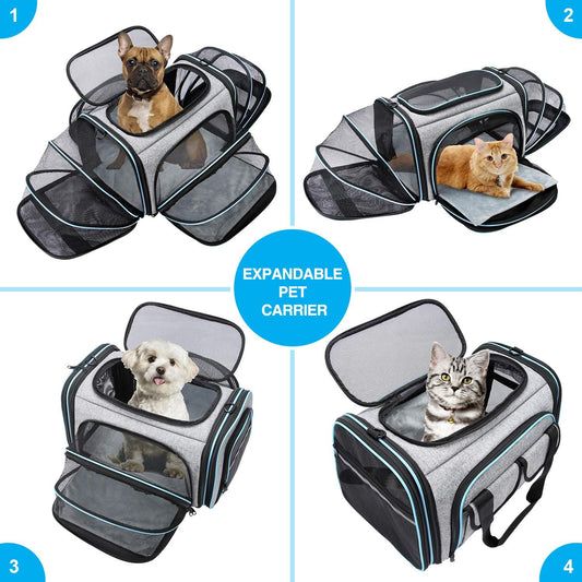 Expandable Pet Carrier Bag | Foldable Travel Carrier for Cats & Small Dogs - Pet Mode 