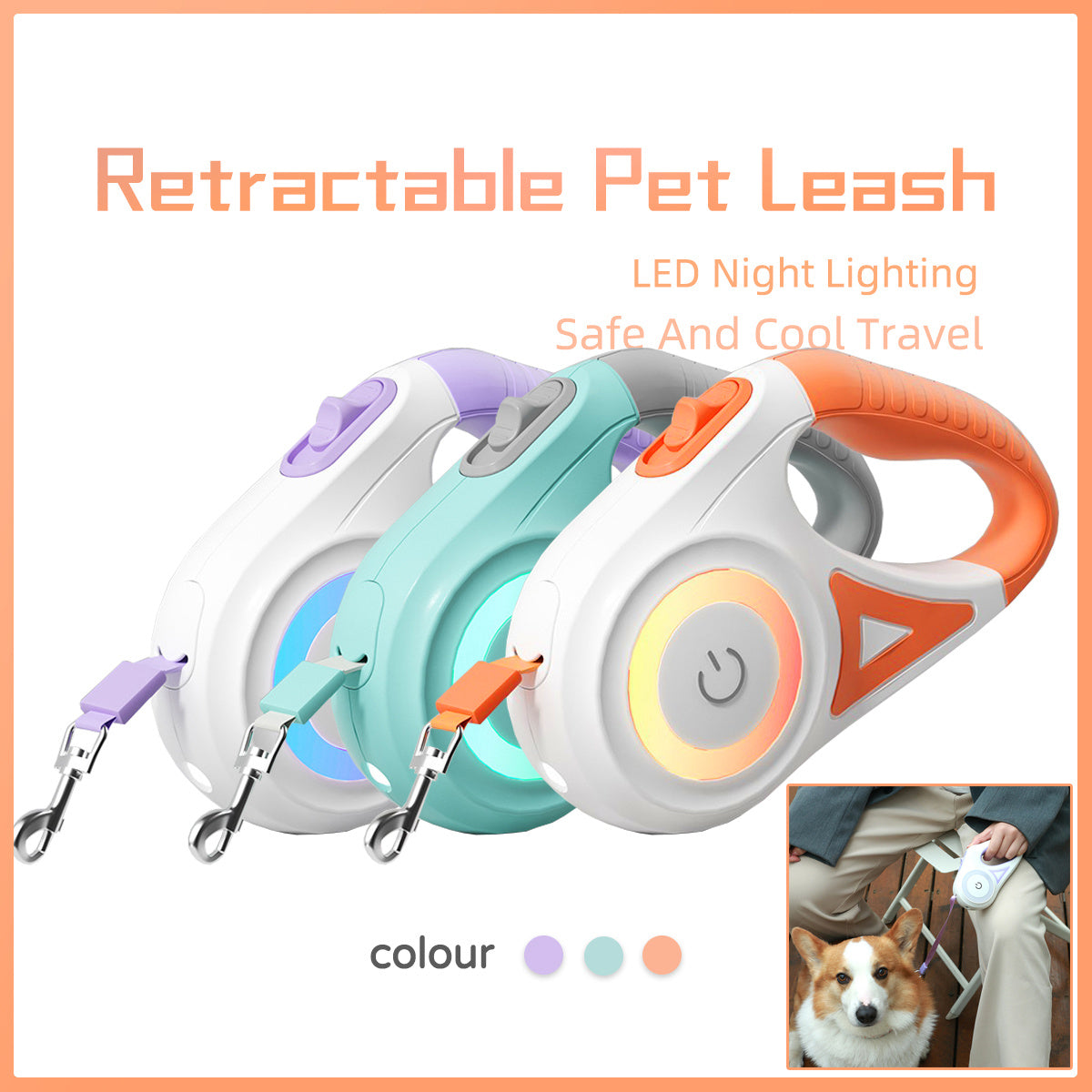 Retractable Dog Leash & Collar Set - Pet Mode 