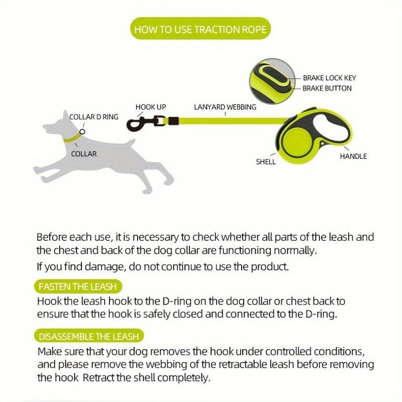 Heavy-Duty Retractable Dog Leash for Large Dogs - Pet Mode 