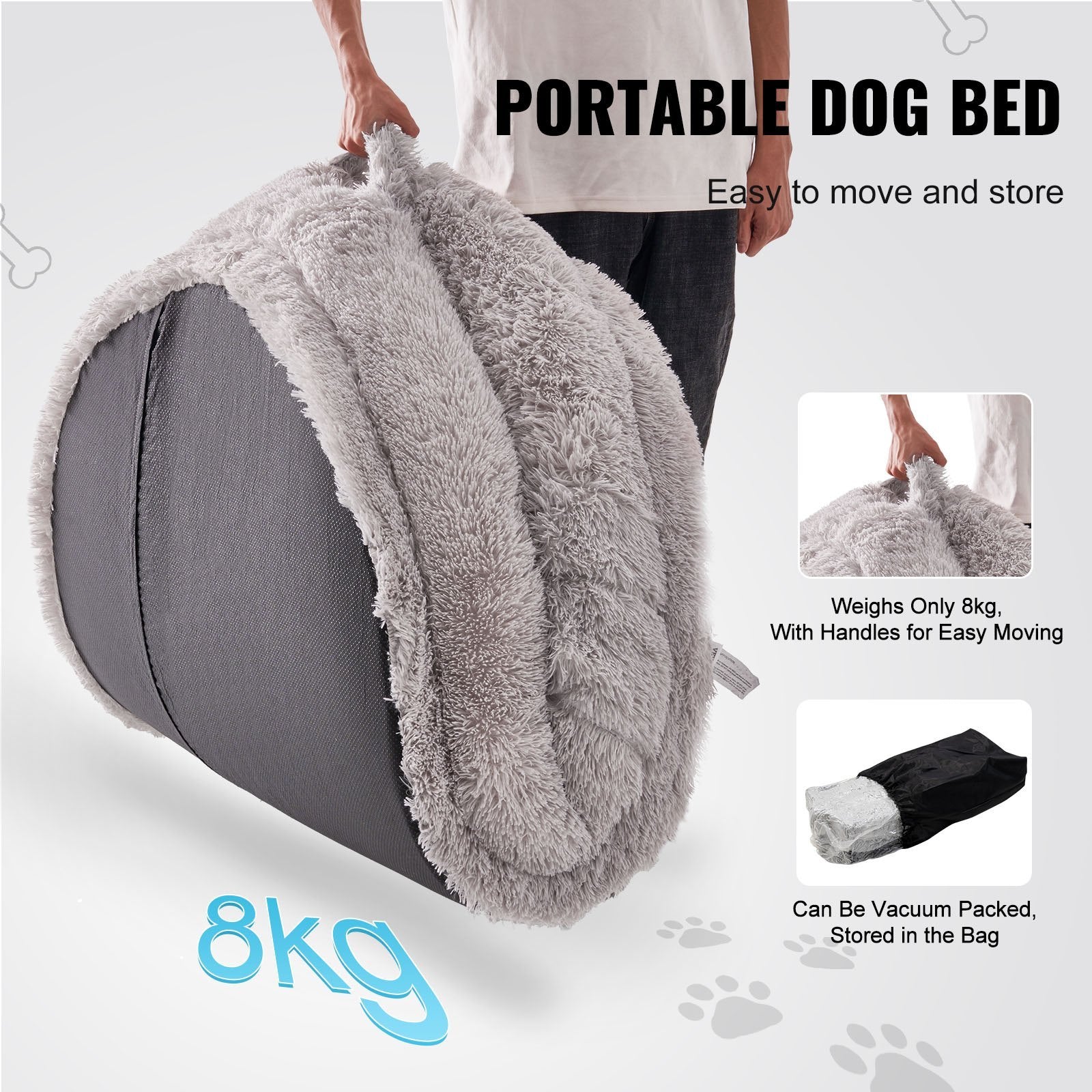 Human Size Dog Bed With Washable PV Velvet Cover - Pet Mode 