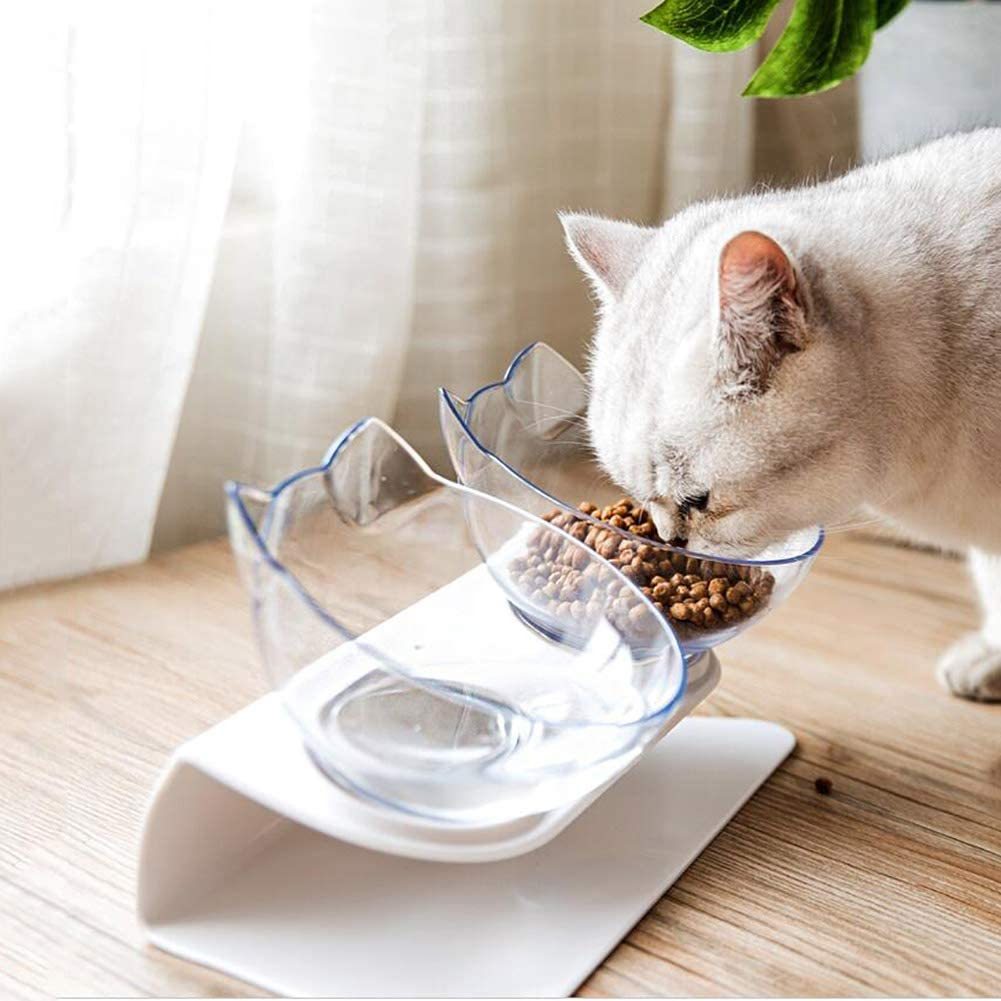 Non Slip Double Cat Bowl With Raised Stand - Pet Mode 