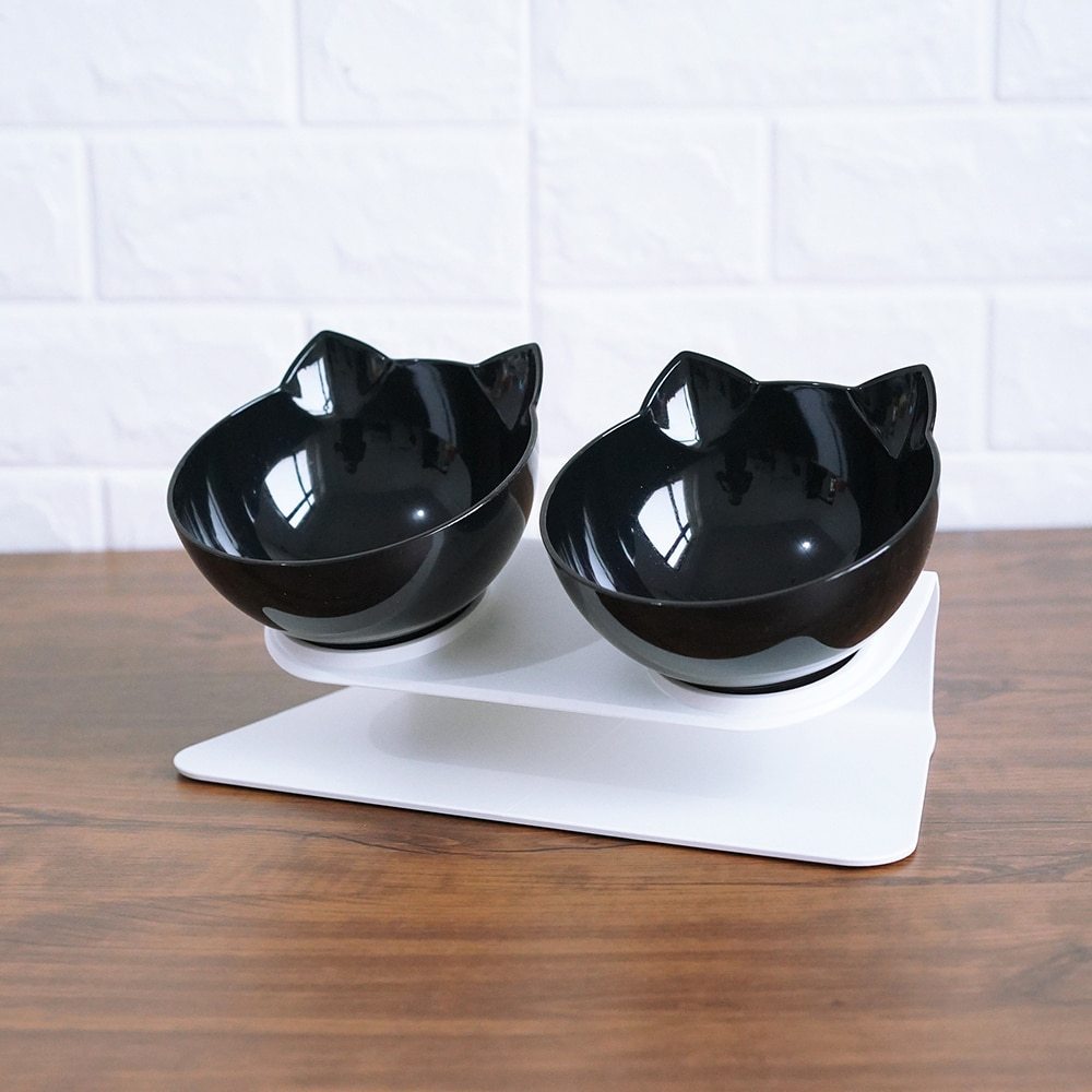 Non Slip Double Cat Bowl With Raised Stand - Pet Mode 