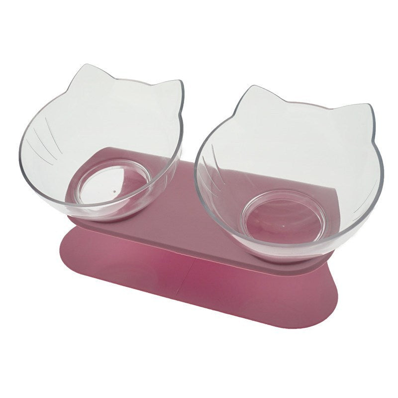 Non Slip Double Cat Bowl With Raised Stand - Pet Mode 