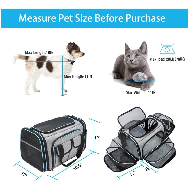 Approved Large Soft-Sided Pet Travel Carrier - Pet Mode 
