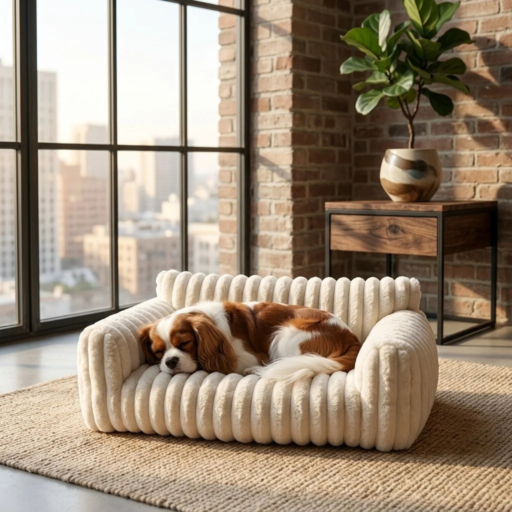 Luxury Corduroy Pet Sofa Bed for Dogs & Cats