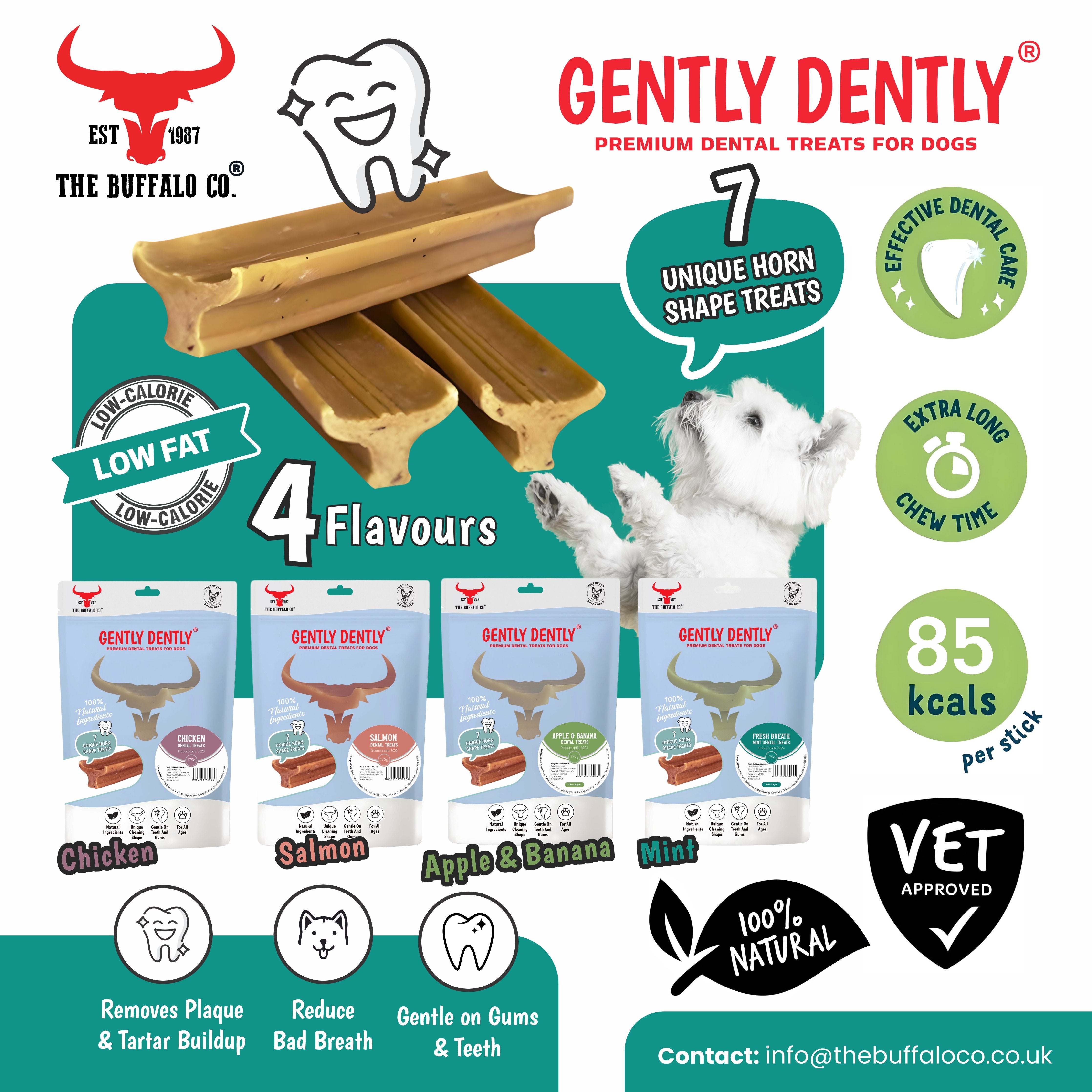 Gently Dently- Chicken Dental Treats for Dogs 175g - Pet Mode 