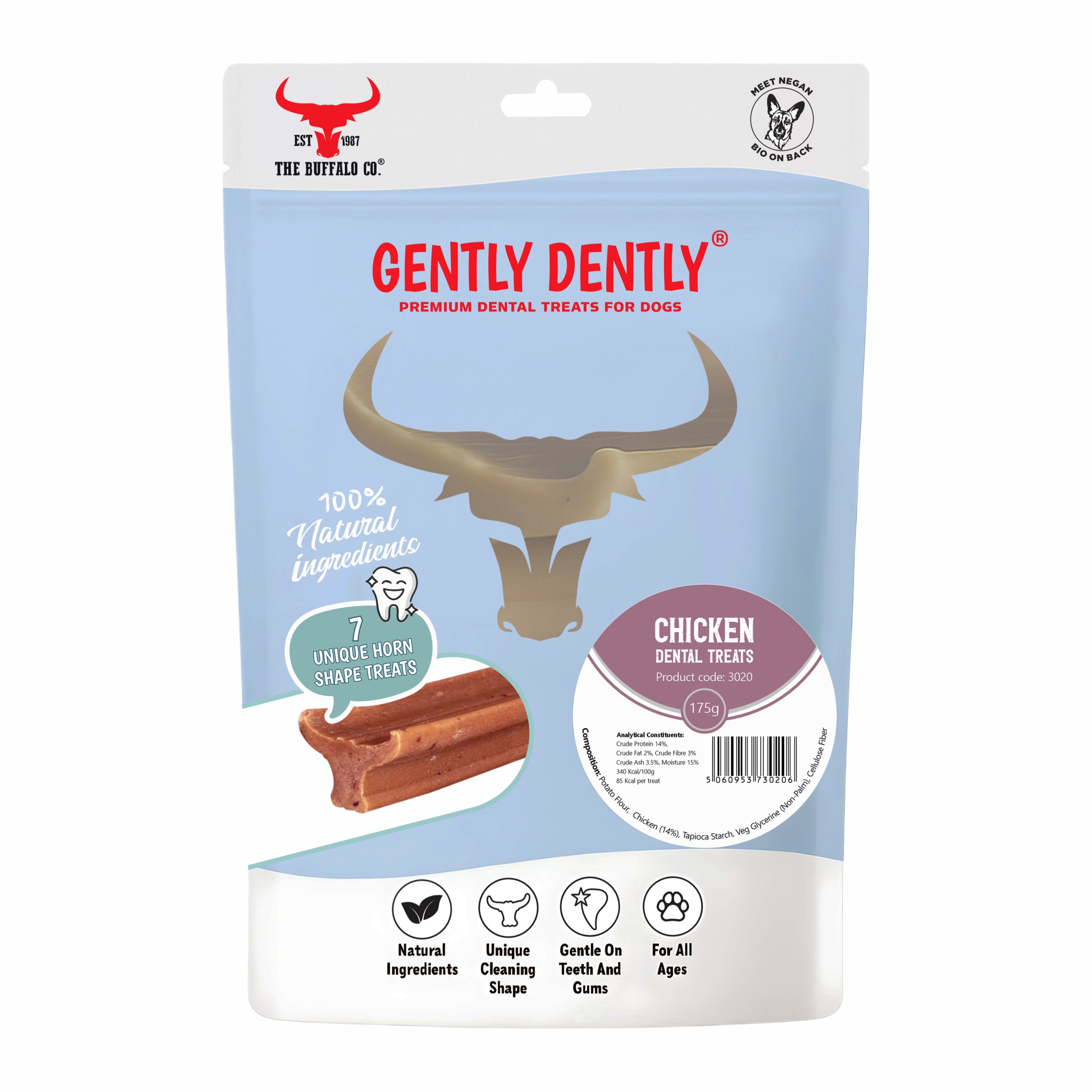 Gently Dently- Chicken Dental Treats for Dogs 175g - Pet Mode 