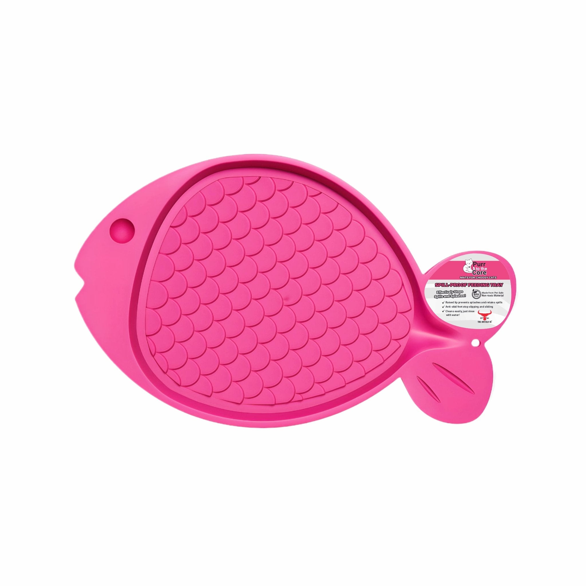 Spill-Proof Cat Feeding Mat - Pink - Pet Mode 