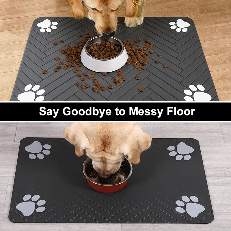 Absorbent Pet Feeding Mat | Waterproof Non-Slip Food & Water Bowl Mat - Pet Mode 