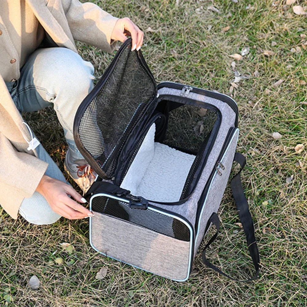 Expandable Pet Carrier Bag | Foldable Travel Carrier for Cats & Small Dogs - Pet Mode 