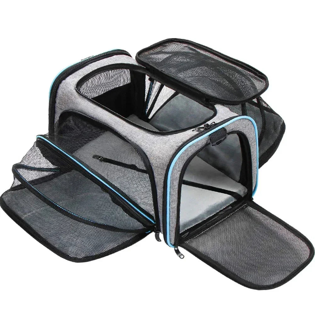 Expandable Pet Carrier Bag | Foldable Travel Carrier for Cats & Small Dogs - Pet Mode 