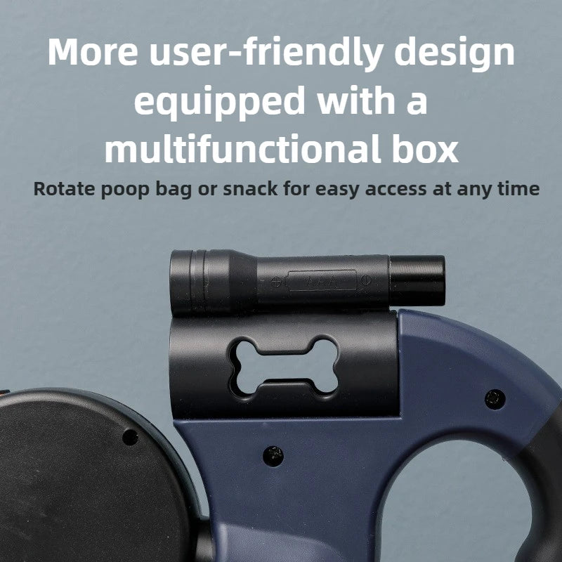 Premium Retractable Double Dog Leash | No-Tangle Dual Lead with LED Light