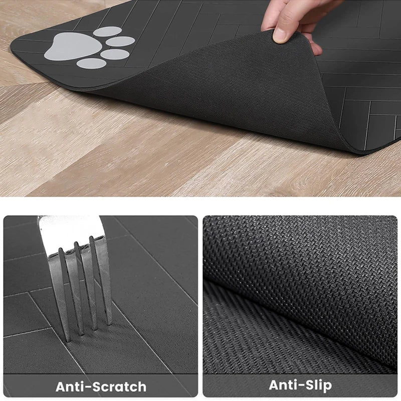 Absorbent Pet Feeding Mat | Waterproof Non-Slip Food & Water Bowl Mat - Pet Mode 