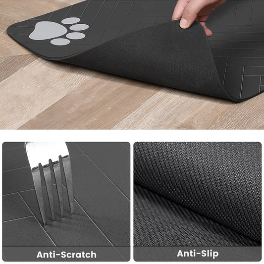Absorbent Pet Feeding Mat | Waterproof Non-Slip Food & Water Bowl Mat - Pet Mode 