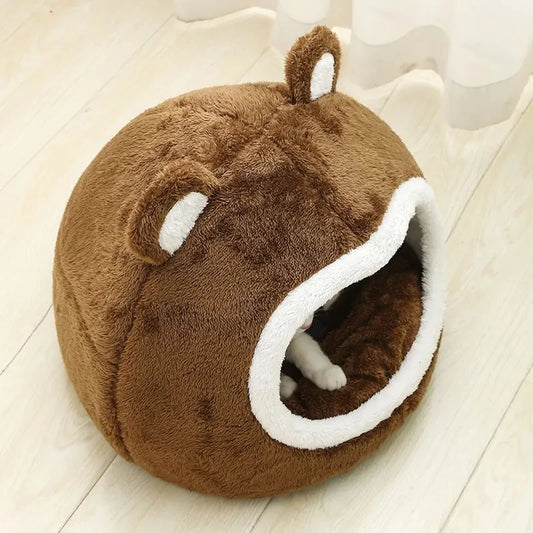 Winter Plush Cat Bed | Cosy Lounger for Cats & Small Dogs - Pet Mode 