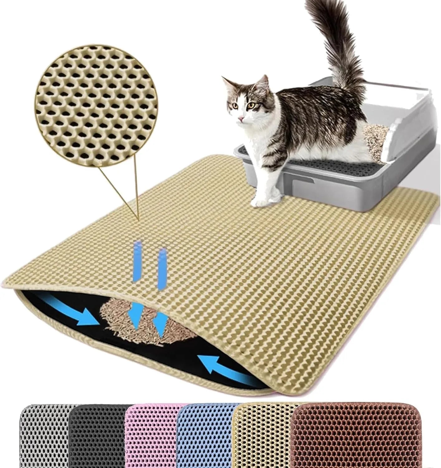Waterproof Double Layer Cat Litter Mat - Pet Mode 