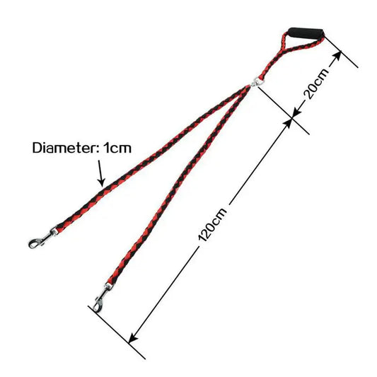 Dual Dog Leash | No-Tangle Double Lead for Walking Two Dogs - Pet Mode 