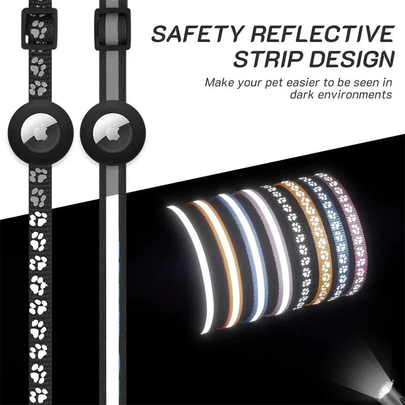 Reflective AirTag Cat Collar | Breakaway Safety Collar with Bell
