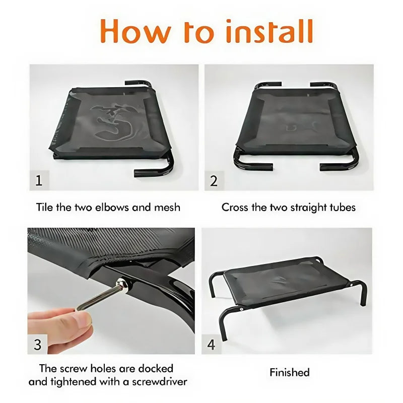 Elevated Cooling Dog Bed | Breathable Raised Mesh Pet Cot for Indoor & Outdoor Use - Pet Mode 