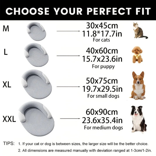 Cooling Pet Bed with Ice Silk Fabric | Breathable Summer Sofa Bed for Dogs & Cats - Pet Mode 