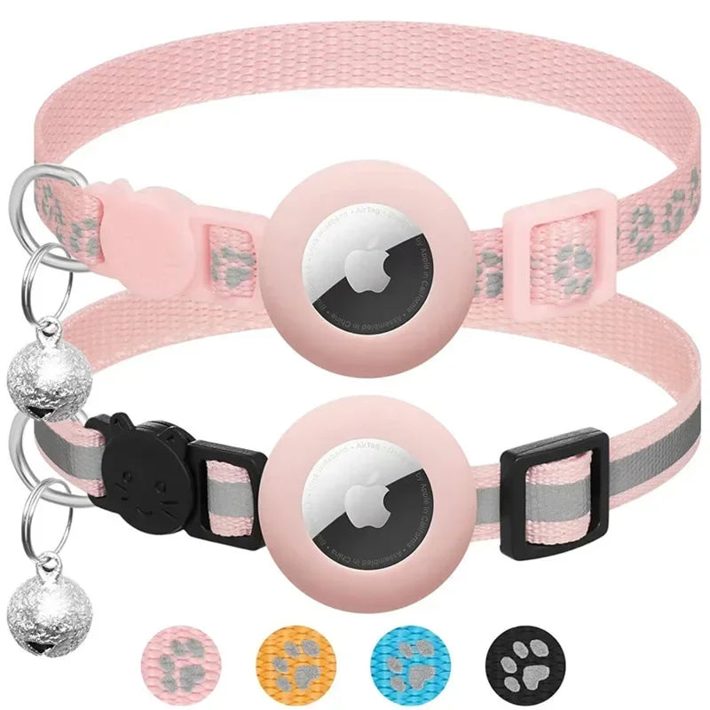 Reflective AirTag Cat Collar | Breakaway Safety Collar with Bell