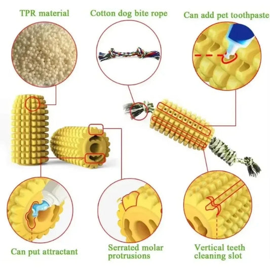 Durable Dog Chew Toy – Teeth Cleaning Corn Cob Toy for Small, Medium & Large Dogs - Pet Mode 
