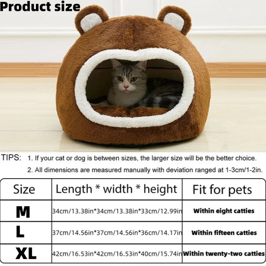 Winter Plush Cat Bed | Cosy Lounger for Cats & Small Dogs - Pet Mode 