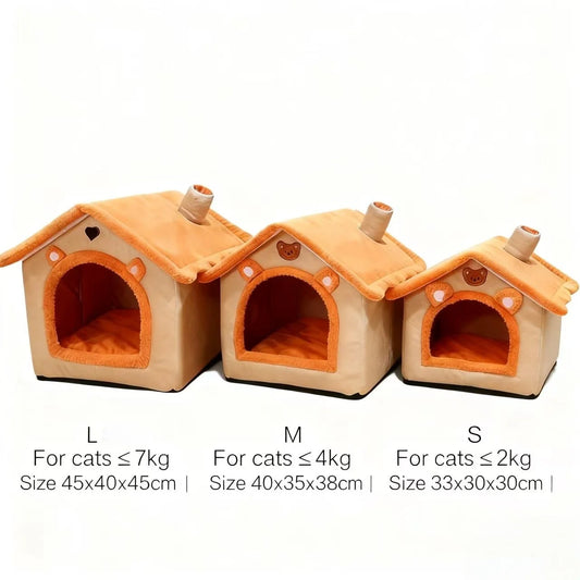 Cosy Pet House Bed for Cats & Small Dogs | Soft Washable Fleece - Pet Mode 
