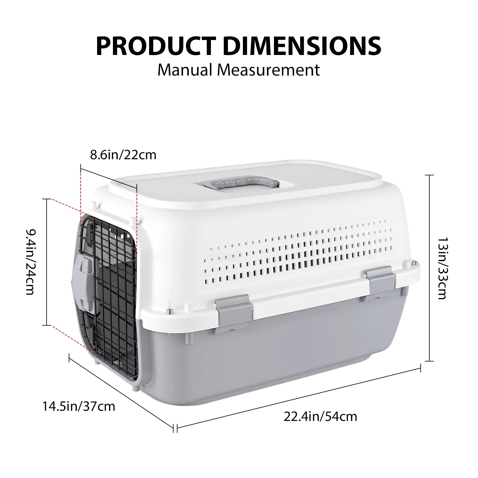 Hard-Sided Pet Carrier – Two-Door Top-Load Travel Kennel for Cats & Dogs - Pet Mode 