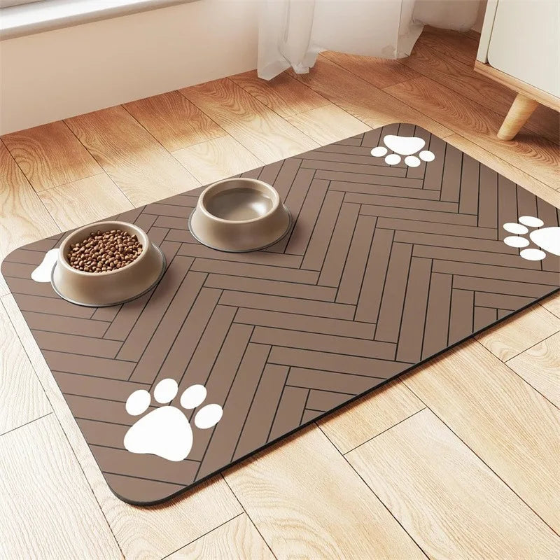 Absorbent Pet Feeding Mat | Waterproof Non-Slip Food & Water Bowl Mat - Pet Mode 