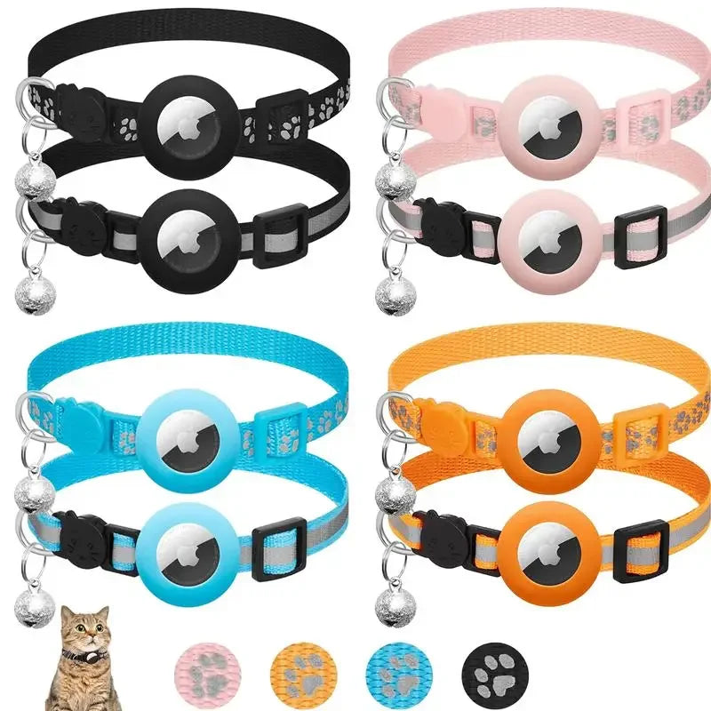Reflective AirTag Cat Collar | Breakaway Safety Collar with Bell