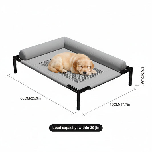Elevated Cooling Dog Bed | Breathable Mesh Pet Cot with Washable Bolsters - Pet Mode 