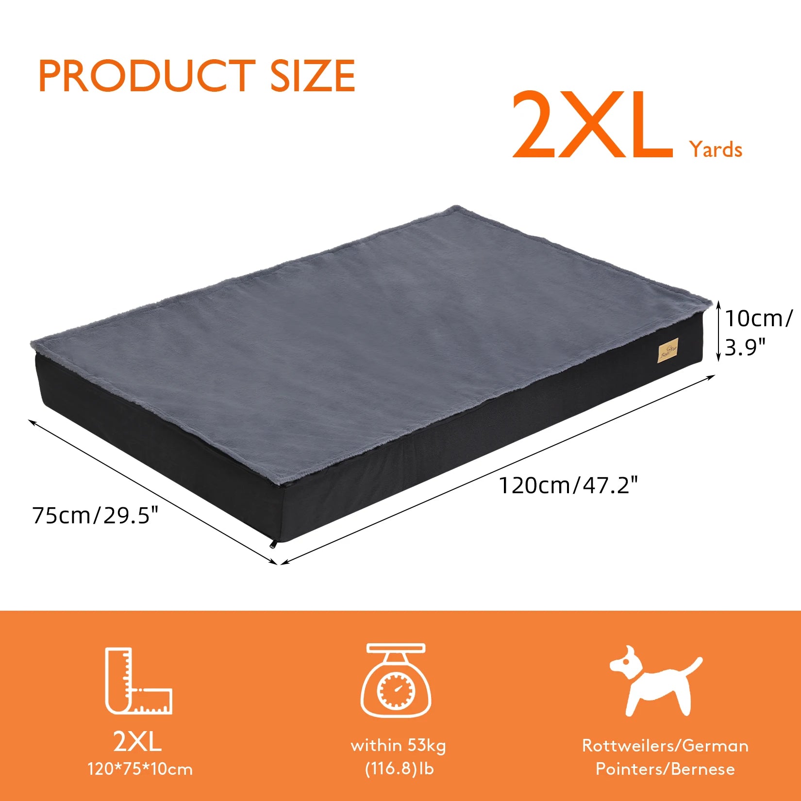 Large Orthopaedic Dog Bed Waterproof- with Removable Washable Cover - Pet Mode 