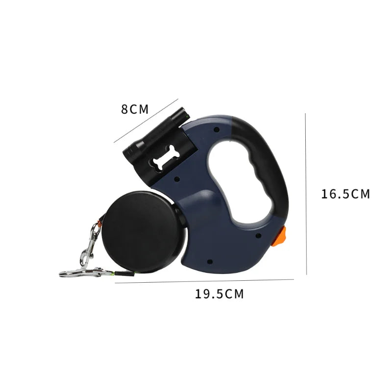 Premium Retractable Double Dog Leash | No-Tangle Dual Lead with LED Light