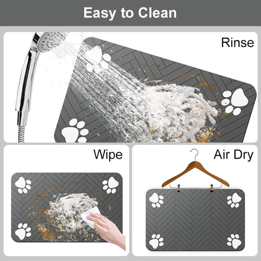 Absorbent Pet Feeding Mat | Waterproof Non-Slip Food & Water Bowl Mat - Pet Mode 