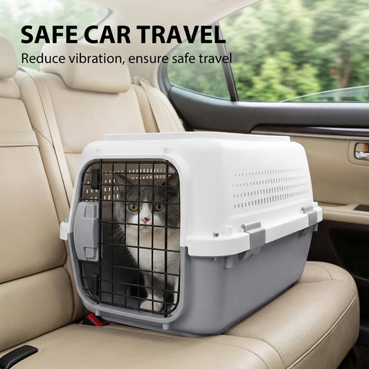 Hard-Sided Pet Carrier – Two-Door Top-Load Travel Kennel for Cats & Dogs - Pet Mode 