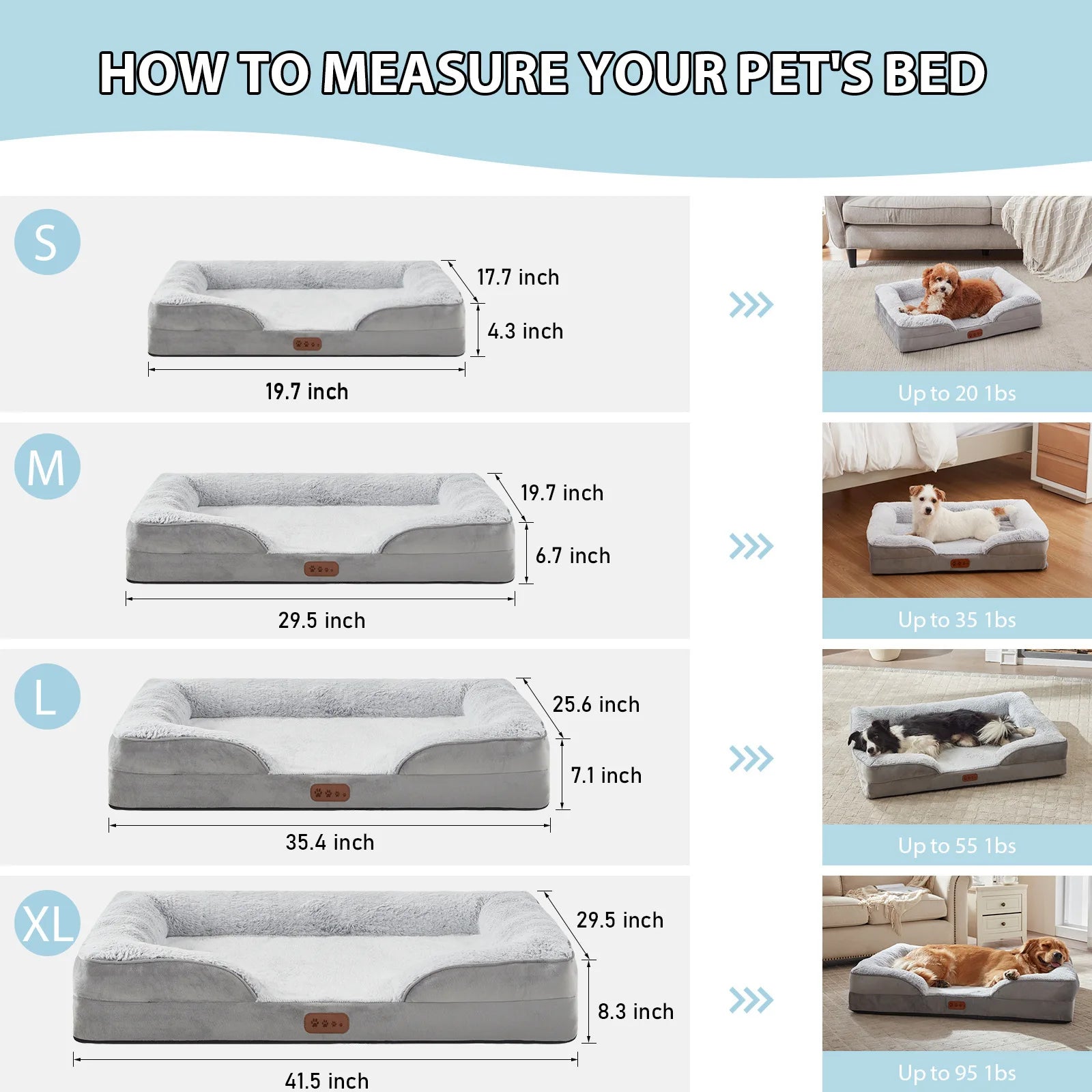 Orthopedic Memory Foam Dog Bed with C-Shaped Armrest | Waterproof & Washable