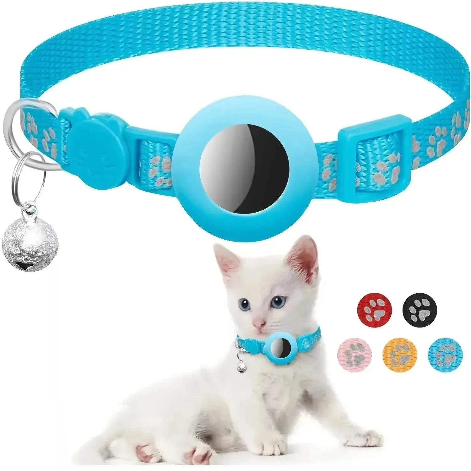 Reflective AirTag Cat Collar | Breakaway Safety Collar with Bell