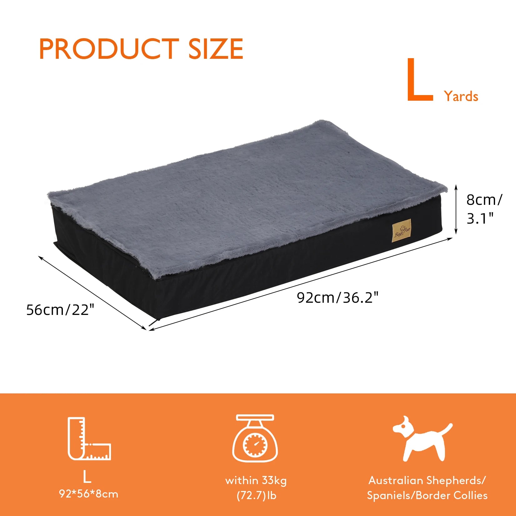 Large Orthopaedic Dog Bed Waterproof- with Removable Washable Cover - Pet Mode 