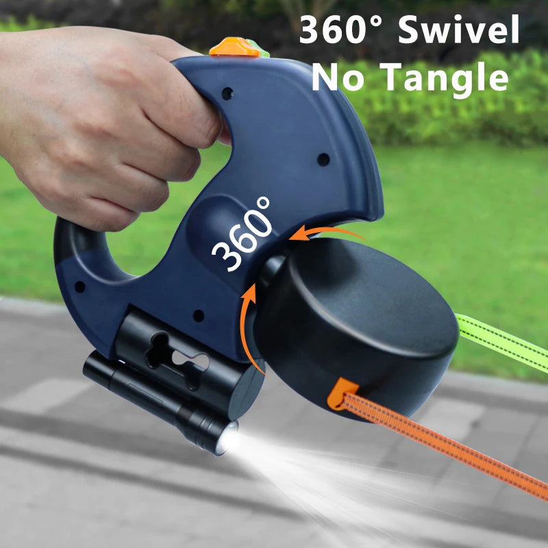 Premium Retractable Double Dog Leash | No-Tangle Dual Lead with LED Light
