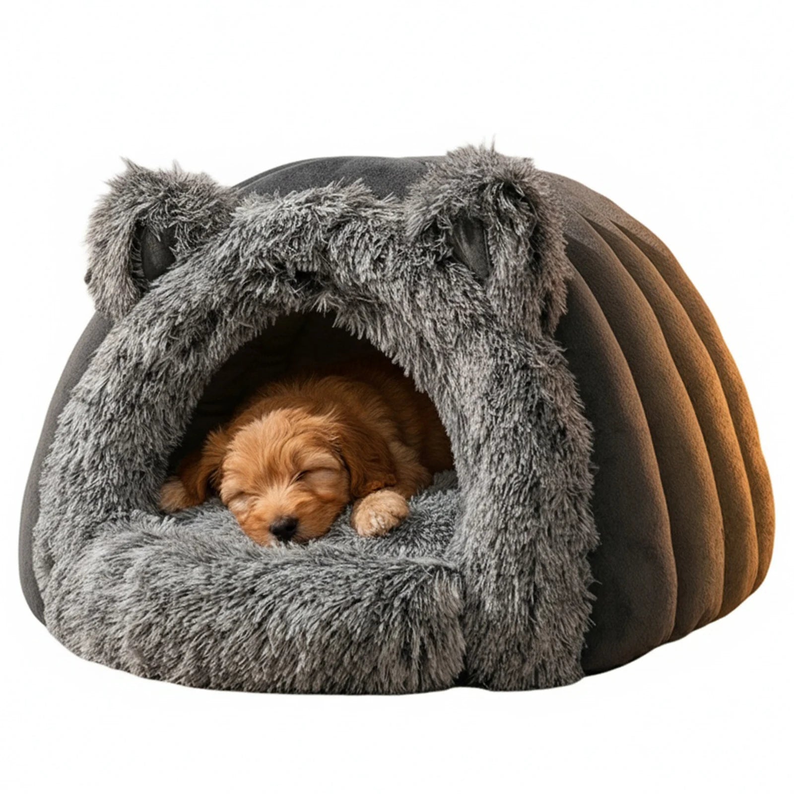 COZY Soft Plush Hooded Cat Bed - Pet Mode 