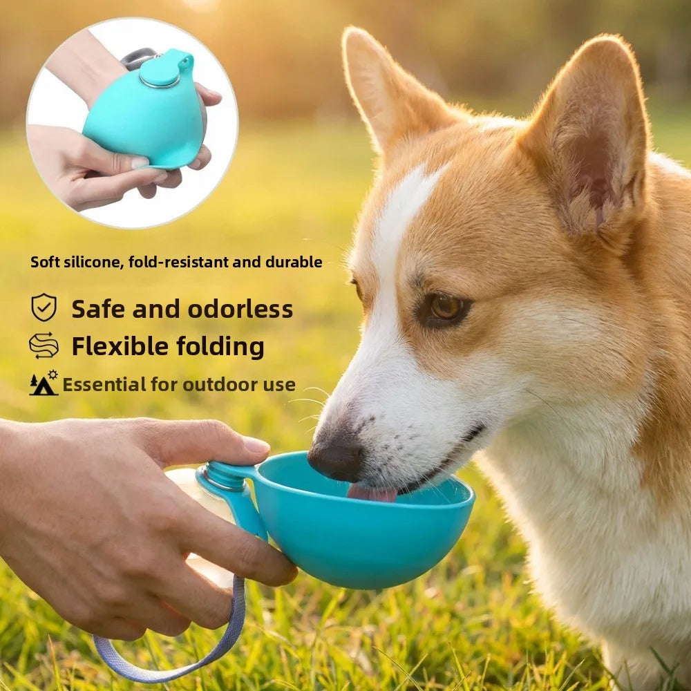 Portable Dog Water Bottle with Bowl | Leak-Proof Travel Bottle for Pets