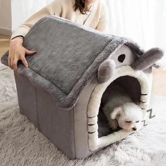Cosy Pet House Bed for Cats & Small Dogs | Soft Washable Fleece - Pet Mode 